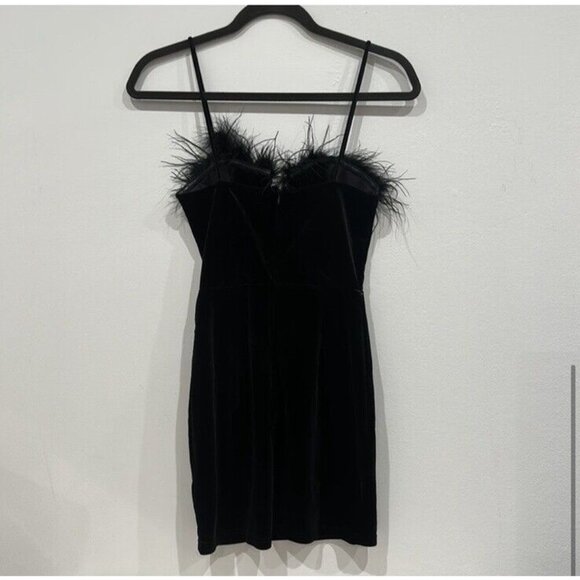 superdown Erika Feather Mini Dress Black - Picture 5 of 5